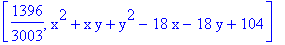 [1396/3003, x^2+x*y+y^2-18*x-18*y+104]